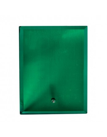 Glass Plaque Rectangular Green 205mm