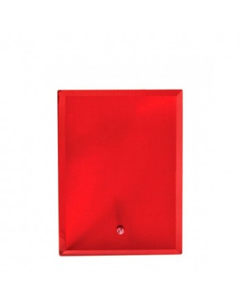 Glass Plaque Rectangular Red 150mm