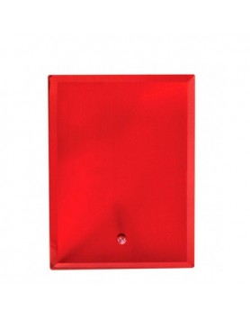 Glass Plaque Rectangular Red 180mm