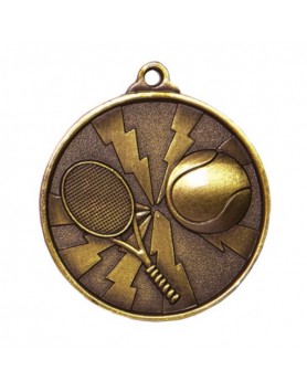 Tennis Heavy Two Tone Medal 50mm - Gold