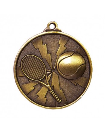 Tennis Heavy Two Tone Medal 50mm - Gold