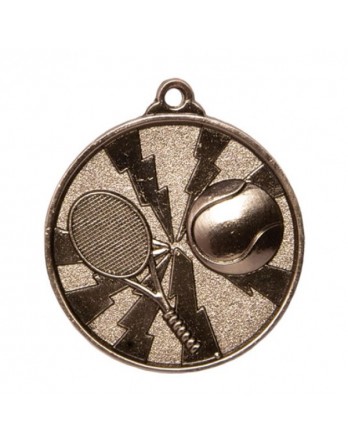 Tennis Heavy Two Tone Medal 50mm - Silver
