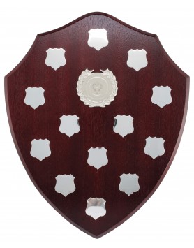 Timber Rosewood Perpetual Shield with Stand 410mm