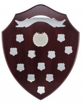 Timber Rosewood Perpetual Shield with Stand 460mm