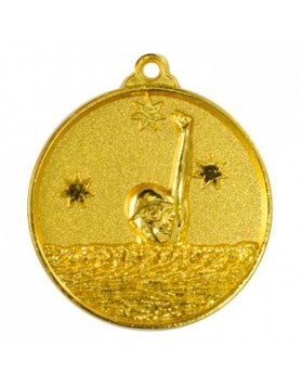 Swimming Heavy Stars Medal 50mm - Gold