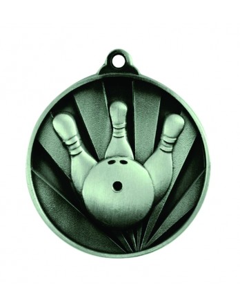 Medal - Two Tone Ten Pin Bowling Silver